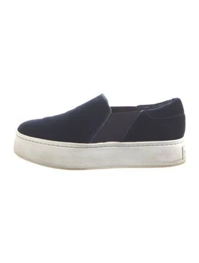 Pre-owned Vince Velvet Sneakers In Blue