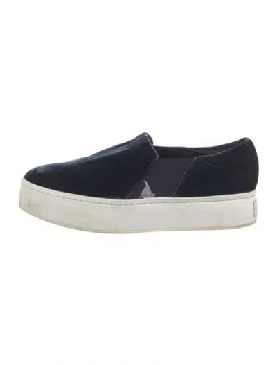 Pre-owned Vince Velvet Sneakers In Blue