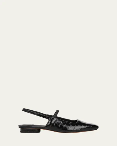 Vince Venice Croc-embossed Leather Slingback Flats In Multi