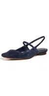 Vince Venice Suede Slingback Ballerina Flats In Blue Ink