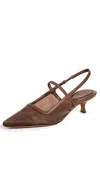 Vince Venice Slingback Pointed Toe Kitten Heel Pump In Maplewood
