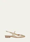 Vince Venice Metallic Slingback Ballerina Flats In Champagne Gold Le