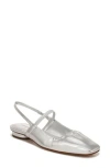 Vince Venice Metallic Slingback Ballerina Flats In Warmsilver