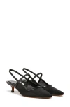 Vince Mesh Leather Kitten Slingback Pumps In Black Multi