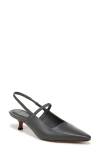 Vince Venice Slingback Pointed Toe Kitten Heel Pump In Cinder Grey