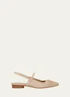 Vince Venice Leather Slingback Ballerina Flats In Dune Beige Suede