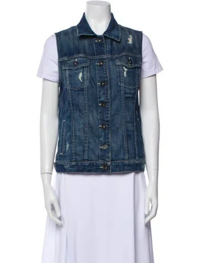 Pre-owned Vince Vest In Blue