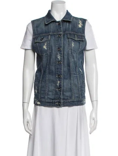 Pre-owned Vince Vest In Blue