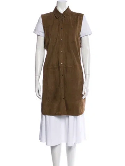 Pre-owned Vince Vest In Brown