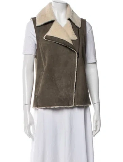 Pre-owned Vince Vest In Green/neutrals
