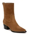 Vince Arlington Western Suede Ankle Boots In Elmwood Tan Suede