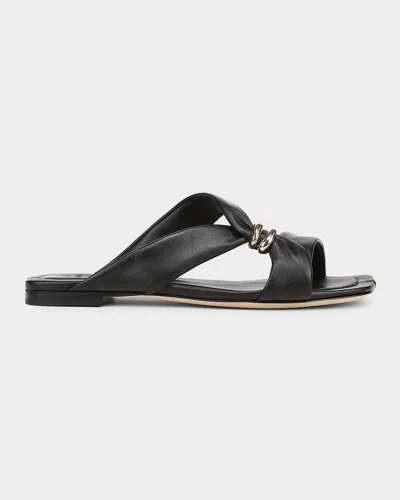 Vince Vilma Strappy Leather Slide Sandals In Black