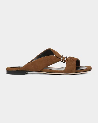 Vince Vilma Strappy Suede Slide Sandals In Brown