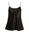 Vince Adjustable Strap Cowl Neck Slip Cami In Black