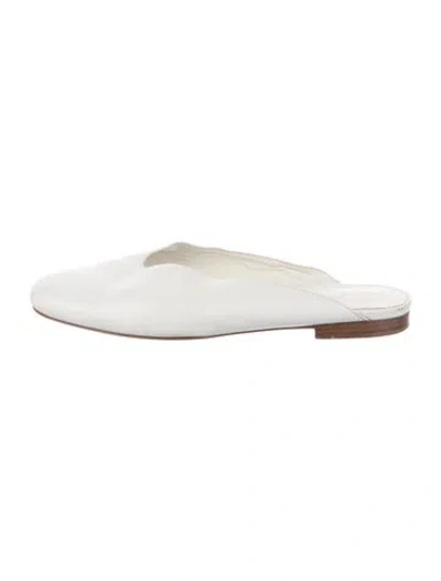 Pre-owned Vince Vintage Leather Mules In White