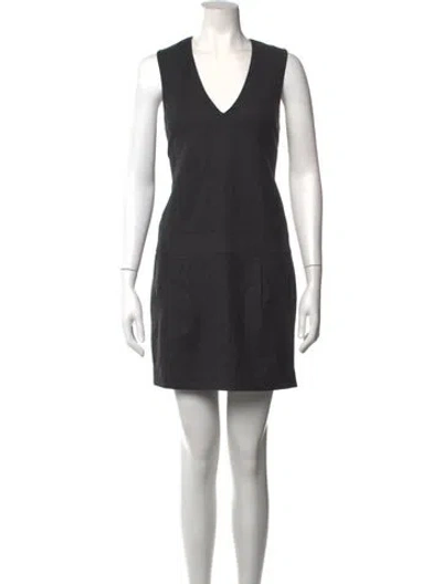 Pre-owned Vince Virgin Wool Mini Dress In Grey