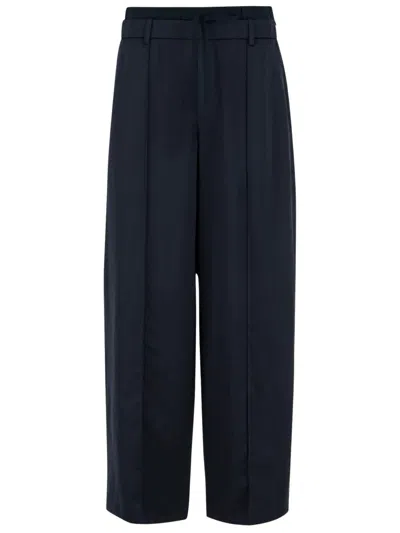 Vince Viscose Blend Double-belted Pants In Blue