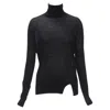 Vince Viscose Turtleneck Long Sleeve Sweater In Black