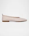 Vince Vivian Lambskin Ballerina Flats In Neutral
