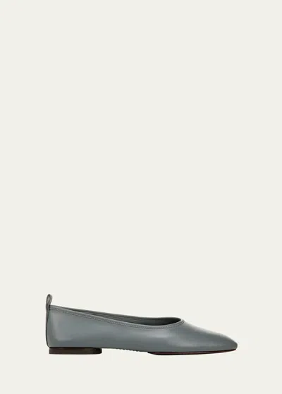 Vince Vivian Lambskin Ballerina Flats In Gray