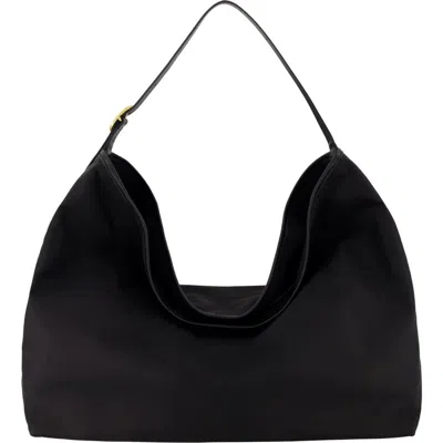 Vince Vivian Large Nylon Hobo Bag In Black