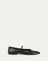 Vince Vivian Leather Mary Jane Ballerina Flats In Black Leather