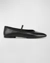 Vince Vivian Leather Mary Jane Ballerina Flats In Black