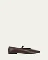 Vince Vivian Leather Mary Jane Ballerina Flats In Taupe Clay Leather