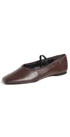 Vince Vivian Leather Mary Jane Ballerina Flats In Ganache
