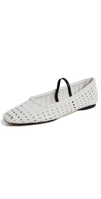 VINCE VIVIAN WOVEN MARY JANES WHITE