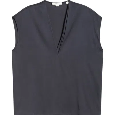 Vince V-neck Cap Sleeve Top In Black