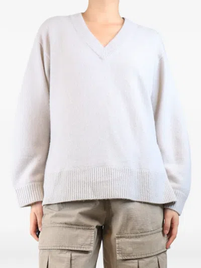 Pre-owned Vince V-neck Cashmere Sweater In Gray