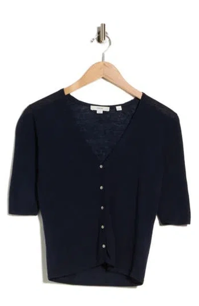 Vince V-neck Elbow Sleeve Cardigan In Coastal