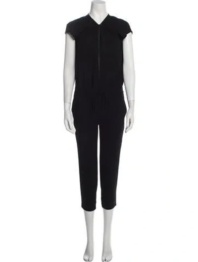 Pre-owned Vince V-neck Jumpsuit In Black