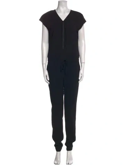Pre-owned Vince V-neck Jumpsuit In Black