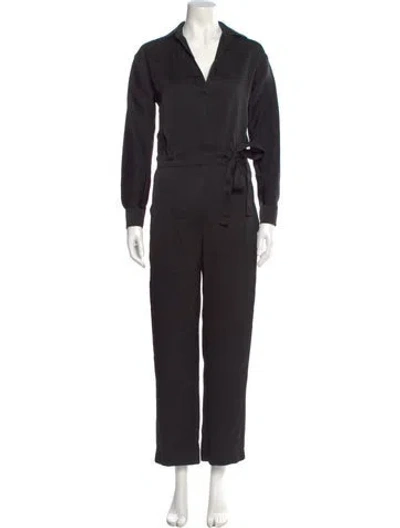 Pre-owned Vince V-neck Jumpsuit In Black