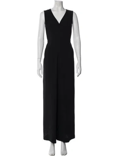 Pre-owned Vince V-neck Jumpsuit In Black