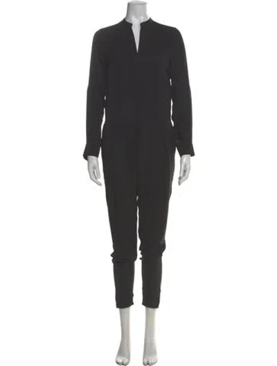 Pre-owned Vince V-neck Jumpsuit In Black