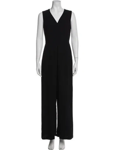 Pre-owned Vince V-neck Jumpsuit In Black