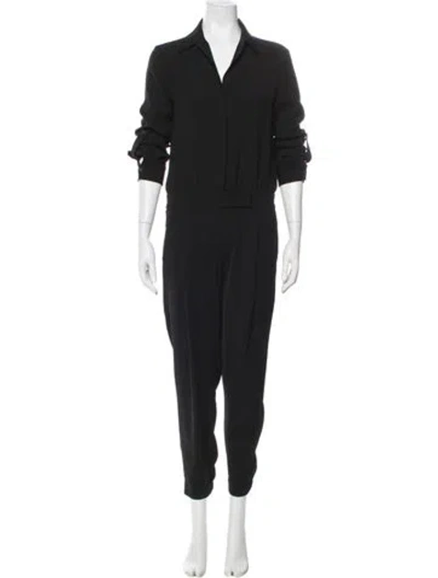 Pre-owned Vince V-neck Jumpsuit In Black