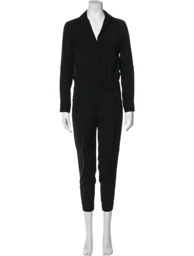 Pre-owned Vince V-neck Jumpsuit In Black