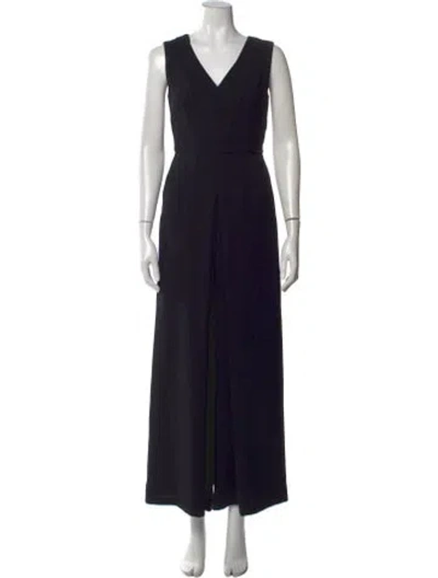 Pre-owned Vince V-neck Jumpsuit In Black