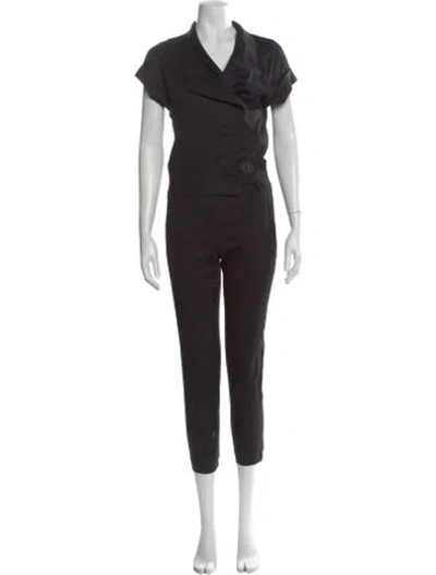 Pre-owned Vince V-neck Jumpsuit In Black