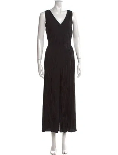 Pre-owned Vince V-neck Jumpsuit In Black