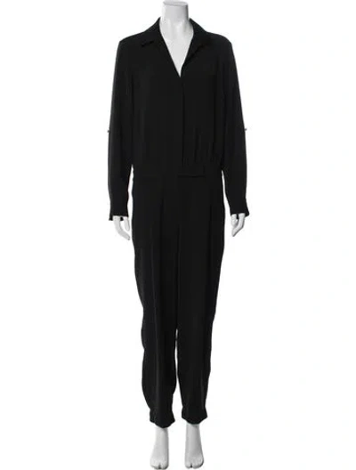 Pre-owned Vince V-neck Jumpsuit In Black