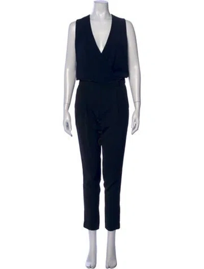 Pre-owned Vince V-neck Jumpsuit In Black