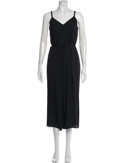 Pre-owned Vince V-neck Jumpsuit In Black