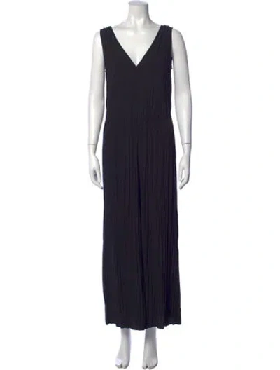 Pre-owned Vince V-neck Jumpsuit In Black