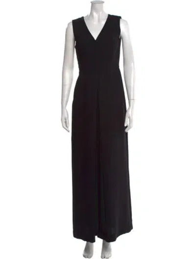 Pre-owned Vince V-neck Jumpsuit In Black