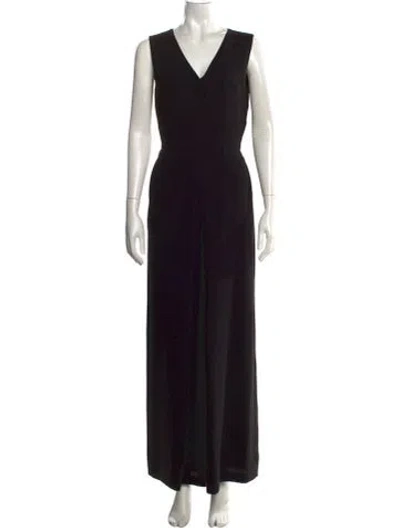 Pre-owned Vince V-neck Jumpsuit In Black